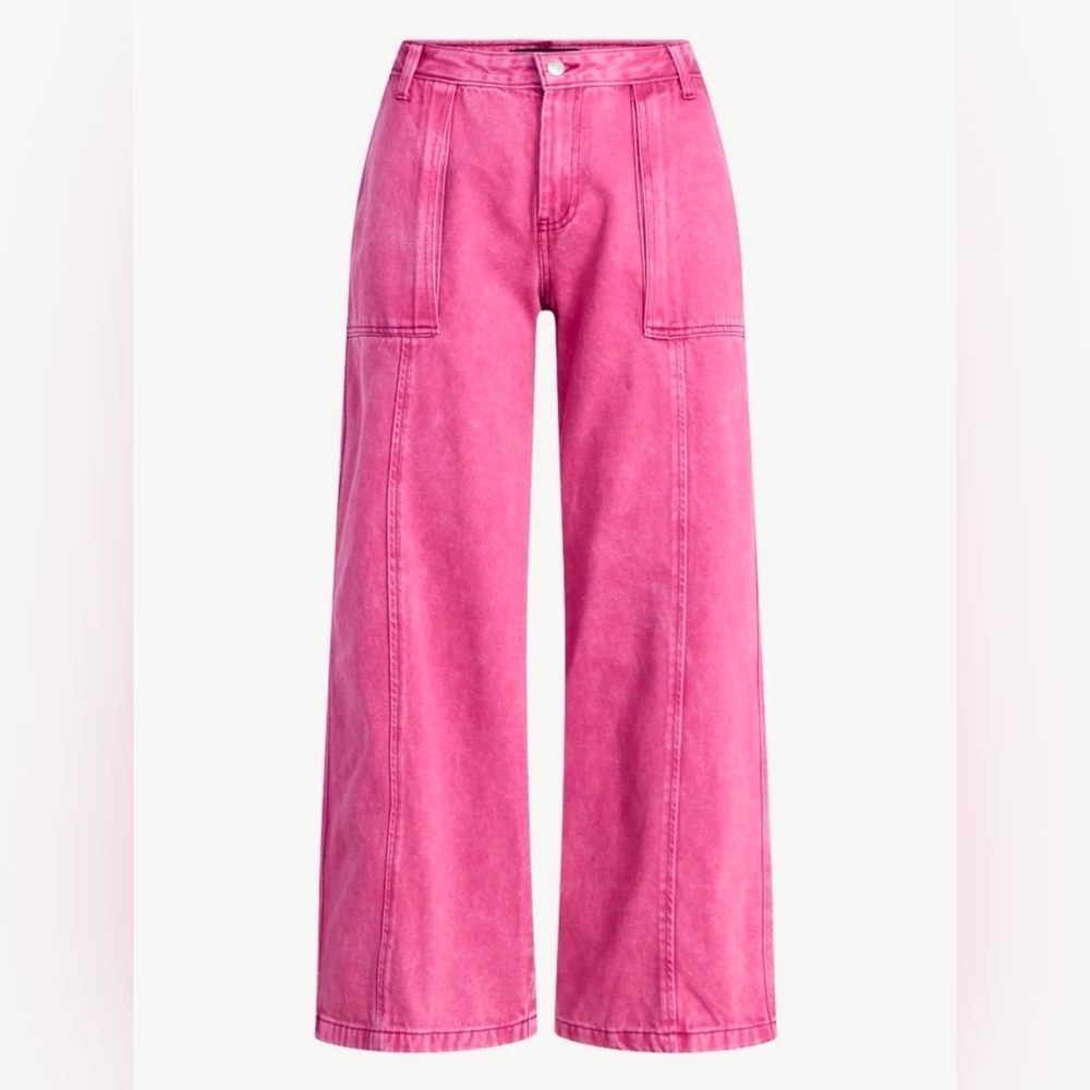 Pink Flare & Wide Leg Jeans
